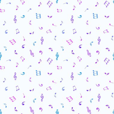 Abstract sign symbols seamless music notes pattern for wrapping paper and kids fabrics and clothes print and accessories and study notebooks. High quality illustration