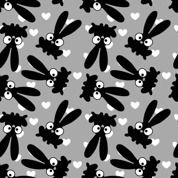 Cartoon Rabbit Seamless New Year 2023 Pattern Kids Clothes Print —  Fotos de Stock