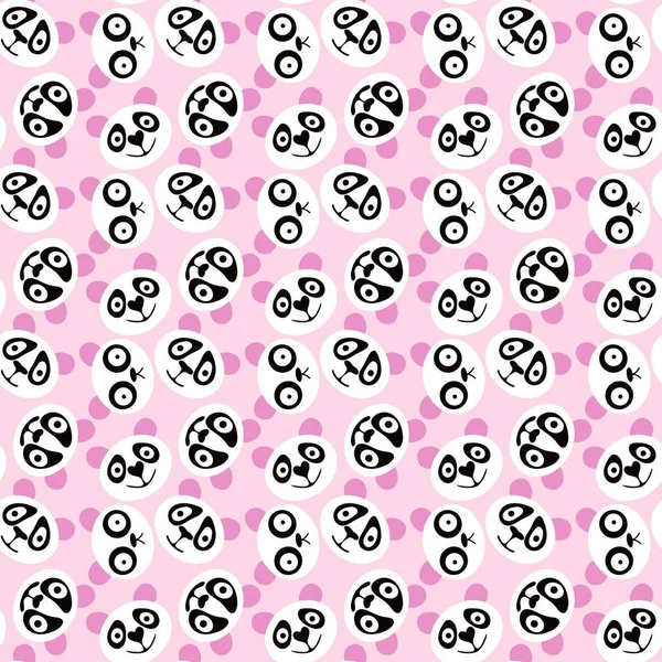 Animals Cartoon Seamless Panda Pattern Kids Clothes Print Wrapping Paper — Stock fotografie