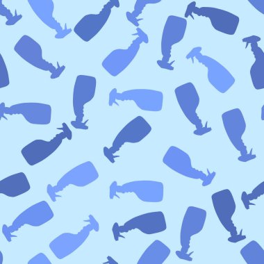 Cartoon silhouette seamless spray bottle washing pattern for Covid-19 accessories and notebooks and wrapping paper and fabrics. High quality illustration
