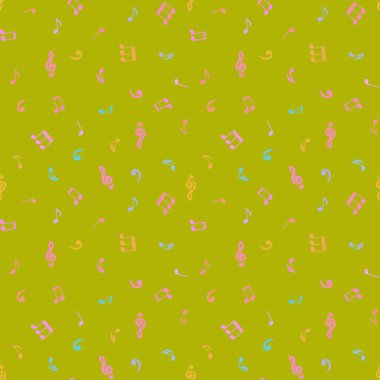 Abstract sign symbols seamless music notes pattern for wrapping paper and kids fabrics and clothes print and accessories and study notebooks. High quality illustration