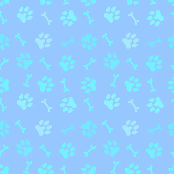 Cartoon doodle animals seamless dogs footprints and bones pattern for clothes print and kids accessories and notebooks and fabrics and wrapping shop paper. High quality illustration