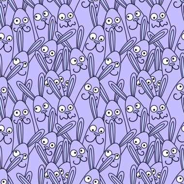 Cartoon animals seamless doodle rabbit pattern for new 2023 year wrapping paper and Christmas clothes print and kids accessories and Easter and notebooks and fabrics. High quality illustration