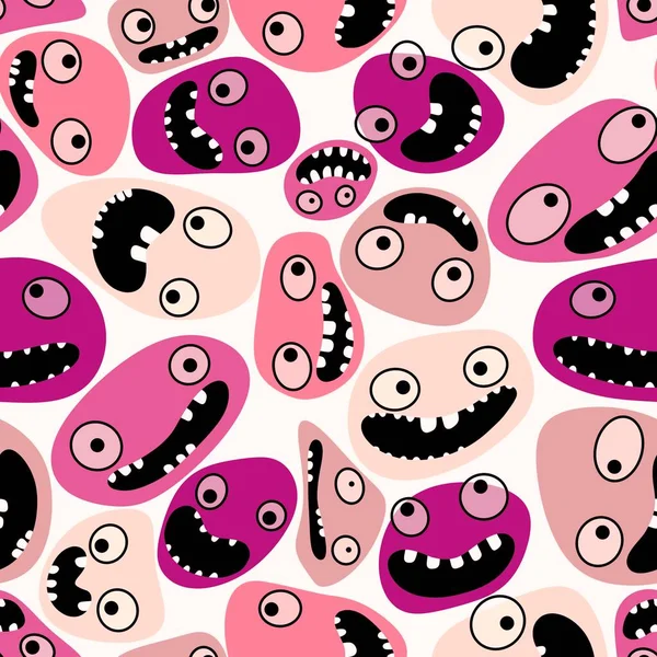 Cartoon kids store monsters seamless aliens kawaii pattern for clothes print and wrapping paper and accessories and school notebooks and fabrics . High quality illustration