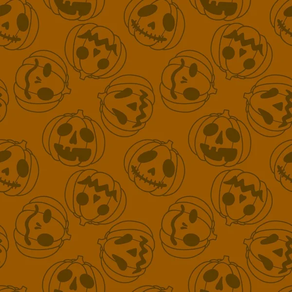 Autumn Cartoon Line Art Seamless Pumpkins Pattern Clothes Print Wrapping — ストック写真