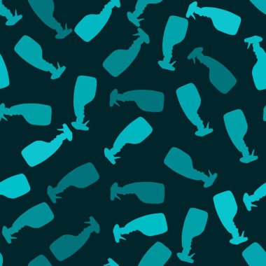 Cartoon silhouette seamless spray bottle washing pattern for Covid-19 accessories and notebooks and wrapping paper and fabrics. High quality illustration