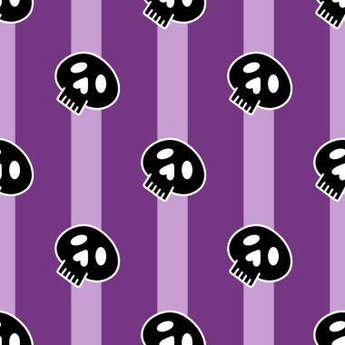 Cartoon Halloween seamless stripes and sculls pattern for wrapping paper and kids accessories and notebooks and fabrics and clothes print. High quality illustration