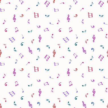 Abstract sign symbols seamless music notes pattern for wrapping paper and kids fabrics and clothes print and accessories and study notebooks. High quality illustration