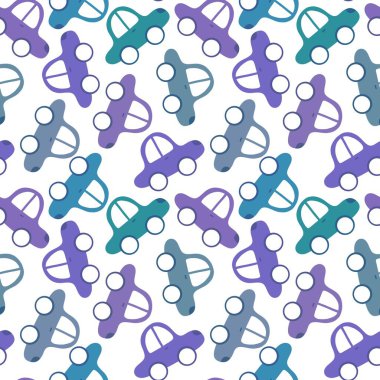 Cartoon kids seamless cars toys pattern for child clothes print and wrapping paper and fabrics and accessories and notebooks. High quality illustration