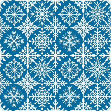 Kumaşlar, ambalaj kağıtları, kıyafet baskıları, çocuklar, Noel hediyeleri ve yeni yıl aksesuarları için kusursuz kar taneleri ve çizgili desenler. Yüksek kaliteli illüstrasyon