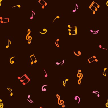 Abstract sign symbols seamless music notes pattern for wrapping paper and kids fabrics and clothes print and accessories and study notebooks. High quality illustration