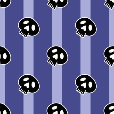 Cartoon Halloween seamless stripes and sculls pattern for wrapping paper and kids accessories and notebooks and fabrics and clothes print. High quality illustration