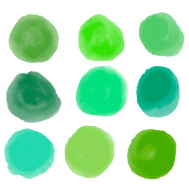 Watercolor set circle spots for fabrics and clothes print and accessories and notebooks and stickers and kids and shops. High quality illustration