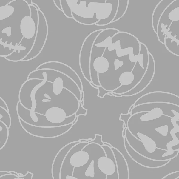 Autumn Cartoon Line Art Seamless Pumpkins Pattern Clothes Print Wrapping — Zdjęcie stockowe