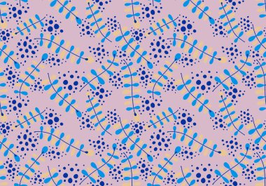 Soyut çiçek dalları dikişsiz çizgi film karalamaları kıyafet baskısı, ambalaj kağıdı, çocuk defterleri, aksesuarlar ve kumaşlar için desenler bırakır. Yüksek kaliteli illüstrasyon