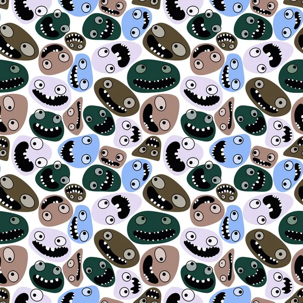 Cartoon kids store monsters seamless aliens kawaii pattern for clothes print and wrapping paper and accessories and school notebooks and fabrics . High quality illustration