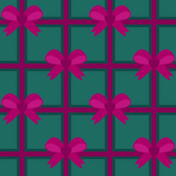 Christmas New Year Birthday Gift Box Seamless Bow Pattern Wrapping — Stockfoto