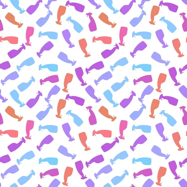 Cartoon silhouette seamless spray bottle washing pattern for Covid-19 accessories and notebooks and wrapping paper and fabrics. High quality illustration