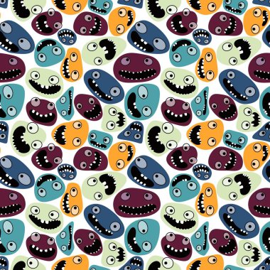 Çizgi filmdeki çocuklar, kıyafet baskısı, ambalaj kağıdı, aksesuar, okul defterleri ve kumaşları için kusursuz uzaylı kawaii desenleri depoluyorlar. Yüksek kaliteli illüstrasyon