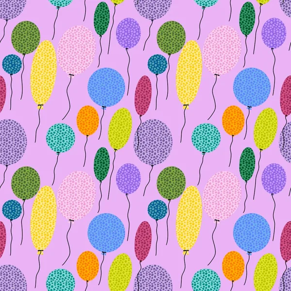 Birthday Seamless Bubble Balloons Pattern Festive Wrapping Paper Notebooks Kids — 스톡 사진
