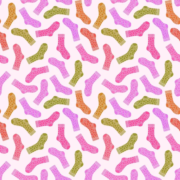 Cartoon kids seamless winter socks pattern for wrapping paper and clothes print and accessories and notebooks and Christmas gift box. High quality illustration