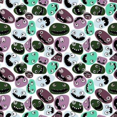 Çizgi filmdeki çocuklar, kıyafet baskısı, ambalaj kağıdı, aksesuar, okul defterleri ve kumaşları için kusursuz uzaylı kawaii desenleri depoluyorlar. Yüksek kaliteli illüstrasyon