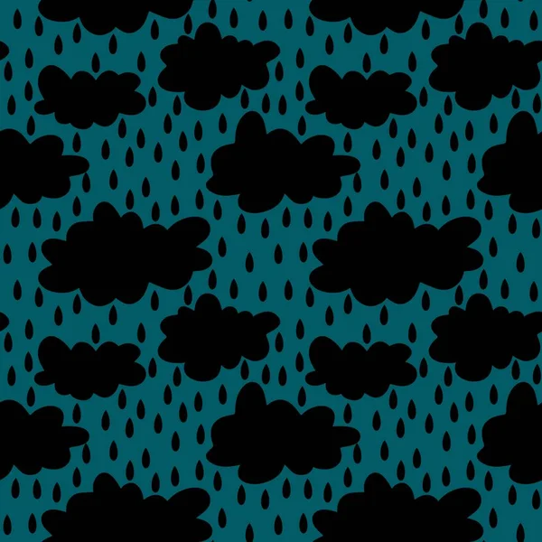 Cartoon seamless clouds and rain drops pattern for kids clothes print and accessories and notebooks and wrapping paper and fabrics. High quality illustration