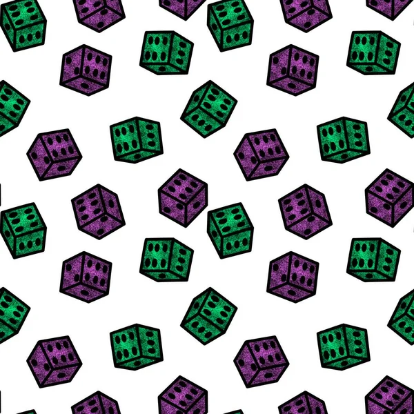 Cartoon Geometric Seamless Game Dice Pattern Kids Clothes Accessories Notebooks — Stockfoto