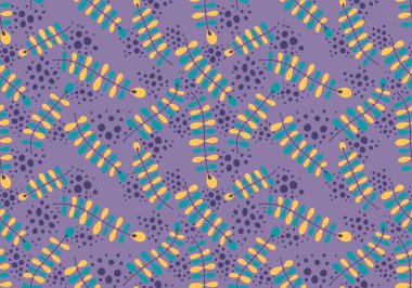 Soyut çiçek dalları dikişsiz çizgi film karalamaları kıyafet baskısı, ambalaj kağıdı, çocuk defterleri, aksesuarlar ve kumaşlar için desenler bırakır. Yüksek kaliteli illüstrasyon