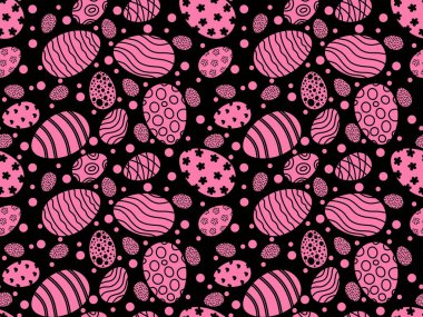 Easter eggs seamless spring pattern for kids clothes print and accessories and notebooks and wrapping paper and fabrics and kitchen. High quality illustration