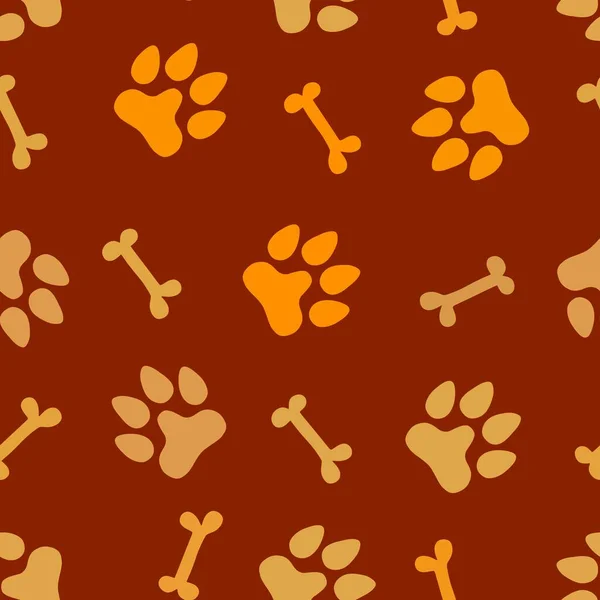 Cartoon doodle animals seamless dogs footprints and bones pattern for clothes print and kids accessories and notebooks and fabrics and wrapping shop paper. High quality illustration