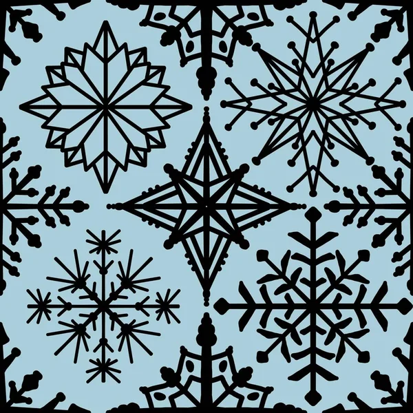 Winter Seamless Snowflakes Stripes Pattern Fabrics Wrapping Paper Clothes Print — ストック写真