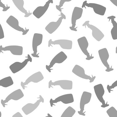 Cartoon silhouette seamless spray bottle washing pattern for Covid-19 accessories and notebooks and wrapping paper and fabrics. High quality illustration