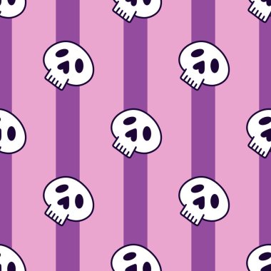 Cartoon Halloween seamless stripes and sculls pattern for wrapping paper and kids accessories and notebooks and fabrics and clothes print. High quality illustration