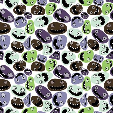 Çizgi filmdeki çocuklar, kıyafet baskısı, ambalaj kağıdı, aksesuar, okul defterleri ve kumaşları için kusursuz uzaylı kawaii desenleri depoluyorlar. Yüksek kaliteli illüstrasyon