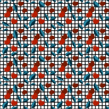 Fruit cartoon seamless cherry pattern for clothes print and kids notebooks and accessories and wrapping paper and fabrics. High quality illustration