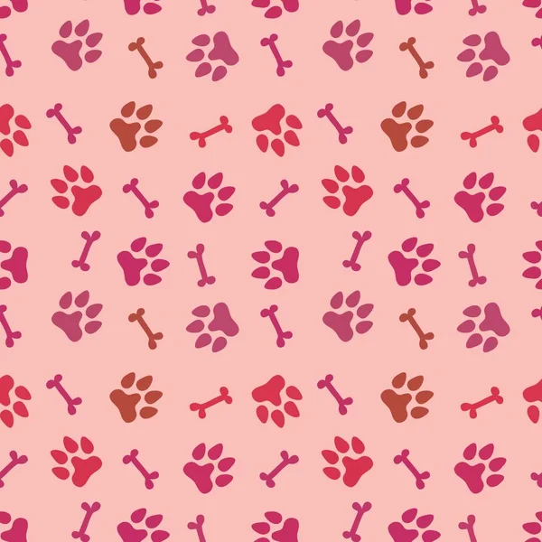 Cartoon doodle animals seamless dogs footprints and bones pattern for clothes print and kids accessories and notebooks and fabrics and wrapping shop paper. High quality illustration