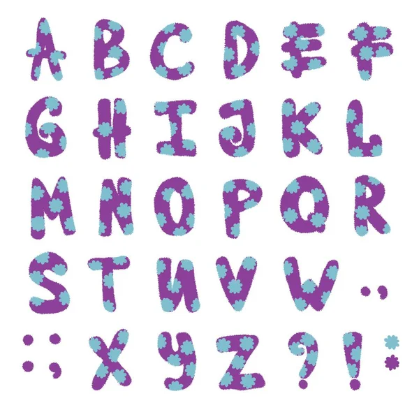 Set English Cartoon Alphabet Stickers Kids School Accessories Notebooks Fabrics — Zdjęcie stockowe