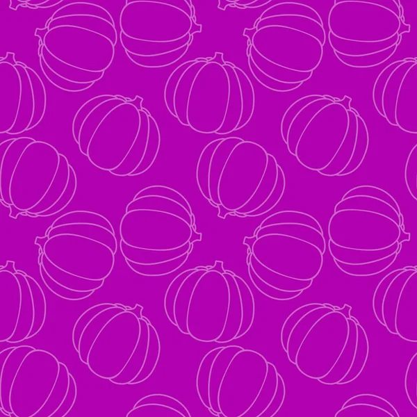 Autumn Cartoon Line Art Seamless Pumpkins Pattern Clothes Print Wrapping — Stockfoto