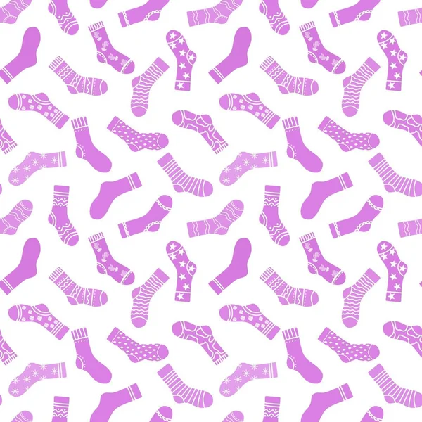 Cartoon Kids Seamless Winter Socks Pattern Wrapping Paper Clothes Print — Fotografia de Stock