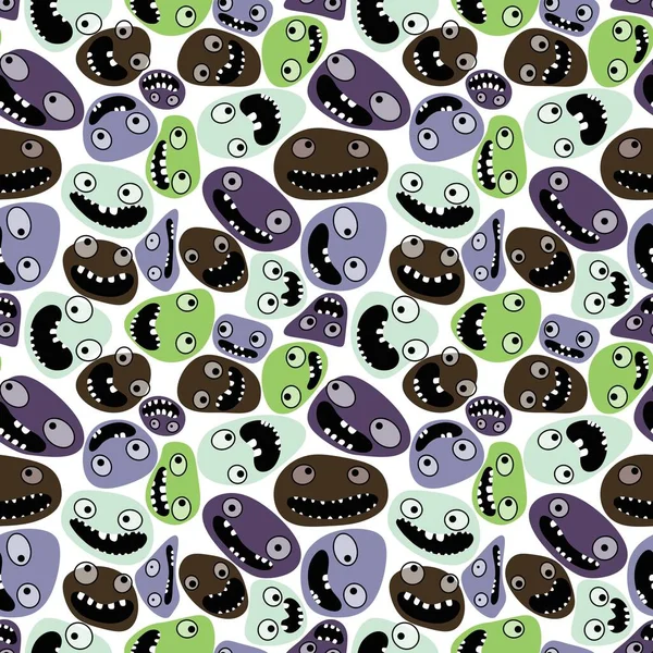 Cartoon Kids Store Monsters Seamless Aliens Kawaii Pattern Clothes Print — ストック写真