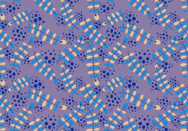 Soyut çiçek dalları dikişsiz çizgi film karalamaları kıyafet baskısı, ambalaj kağıdı, çocuk defterleri, aksesuarlar ve kumaşlar için desenler bırakır. Yüksek kaliteli illüstrasyon