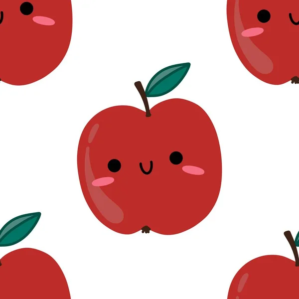 Autumn cartoon fruit seamless apples pattern for kids clothes print and accessories and wrapping paper and fabrics and kitchen. High quality illustration