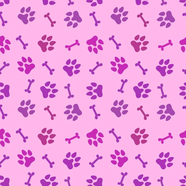 Cartoon doodle animals seamless dogs footprints and bones pattern for clothes print and kids accessories and notebooks and fabrics and wrapping shop paper. High quality illustration