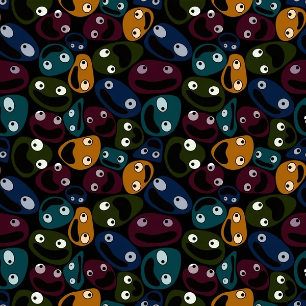 Cartoon kids store monsters seamless aliens kawaii pattern for clothes print and wrapping paper and accessories and school notebooks and fabrics . High quality illustration