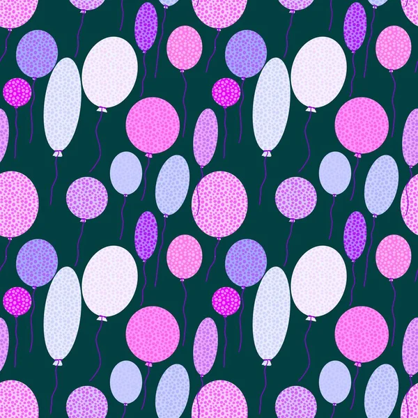 Birthday Seamless Bubble Balloons Pattern Festive Wrapping Paper Notebooks Kids — Foto de Stock