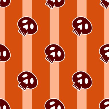 Cartoon Halloween seamless stripes and sculls pattern for wrapping paper and kids accessories and notebooks and fabrics and clothes print. High quality illustration