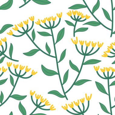 Floral seamless little flower and leaves pattern for wrapping paper and clothes print and kids accessories and study notebooks and fabrics and linens. High quality illustration