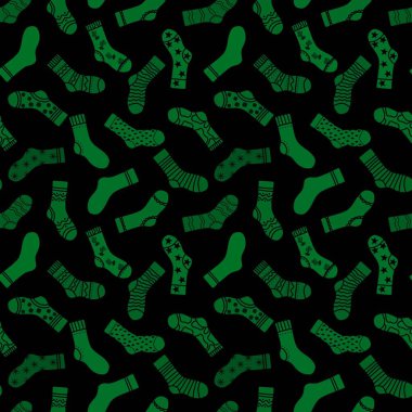 Cartoon kids seamless winter socks pattern for wrapping paper and clothes print and accessories and notebooks and Christmas gift box. High quality illustration