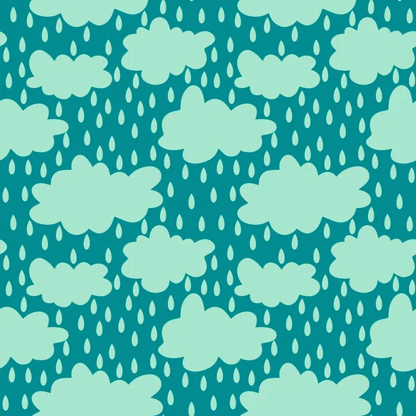 Cartoon Seamless Clouds Rain Drops Pattern Kids Clothes Print Accessories — Stok fotoğraf